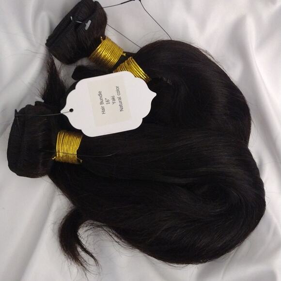 Human Hair Bundle Virgin Brown 16in 16in 14 In 300gm Yaki 10A - Picture 5 of 7